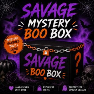 Savage Mystery Boo Box Halloween purple graphic
